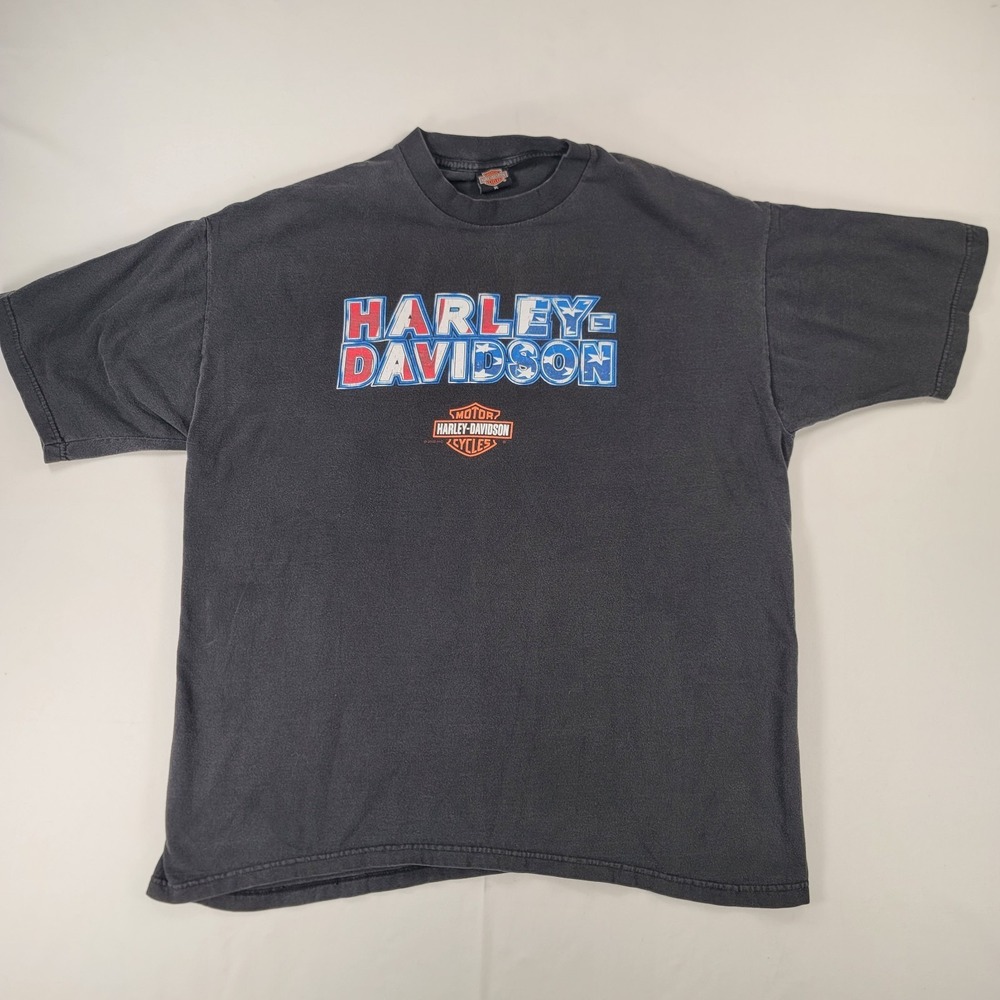 Harley Davidson Baton Rouge LA Dealer T Shirt Men's XL Black Y2K Biker USA